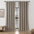 Joydeco Faux Linen Curtains 72 in Length 2 Panels Set - Light