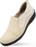 Women's Comfort Leather Loafers Slip-On Flats with Arch Support
