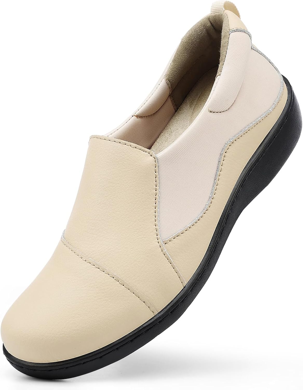 Women's Comfort Leather Loafers Cute Casual Slip On Flats