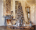 WOLADA Holiday Vintage Gold Christmas Backdrop 12x10ft - Festive