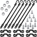 Fishing Rod Deck Mount Strap Holder 6-Set - Secure Boat Rod Storage