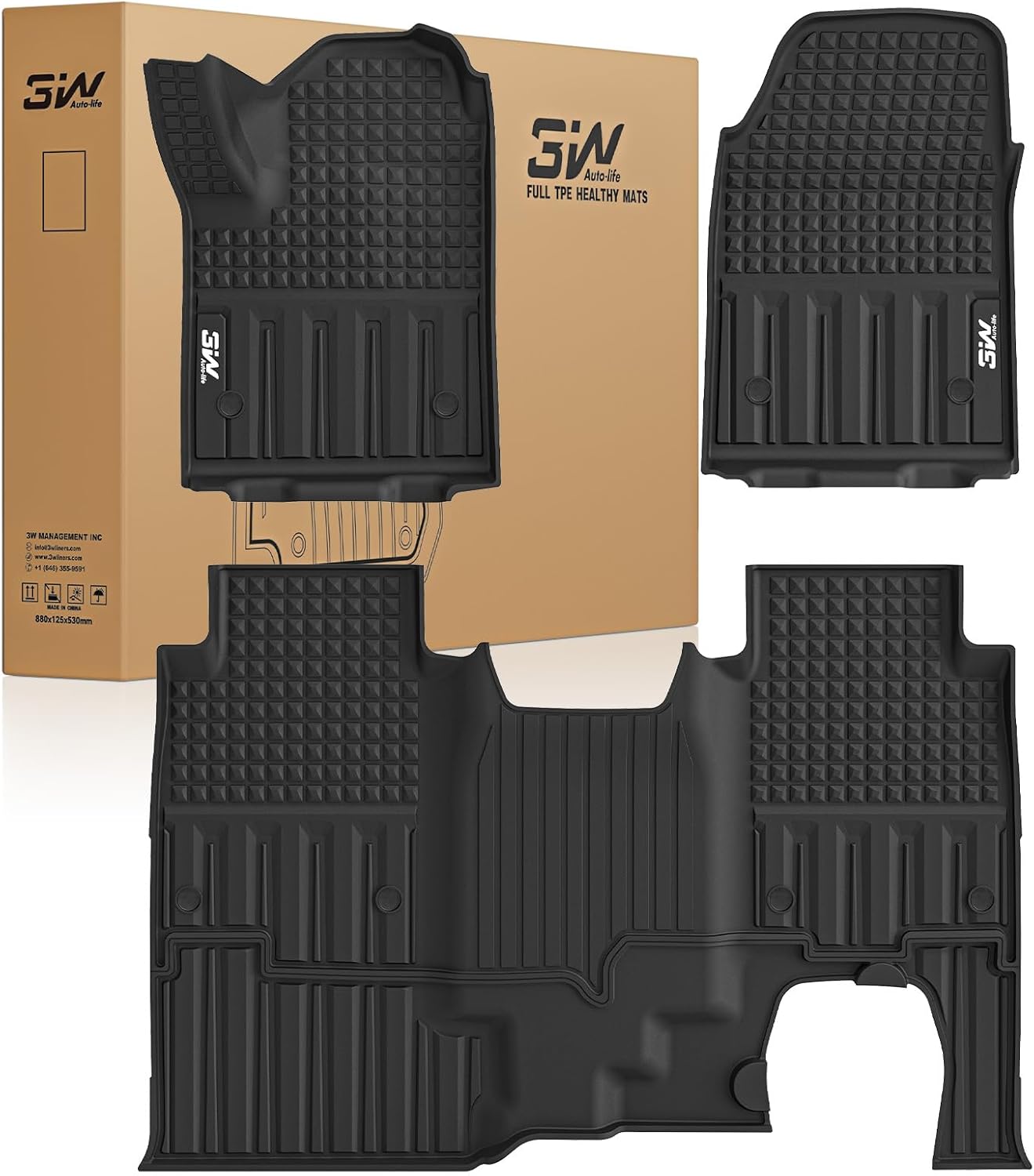3W Floor Mats for Chevrolet Silverado EV 2024-2025 and GMC Sierra