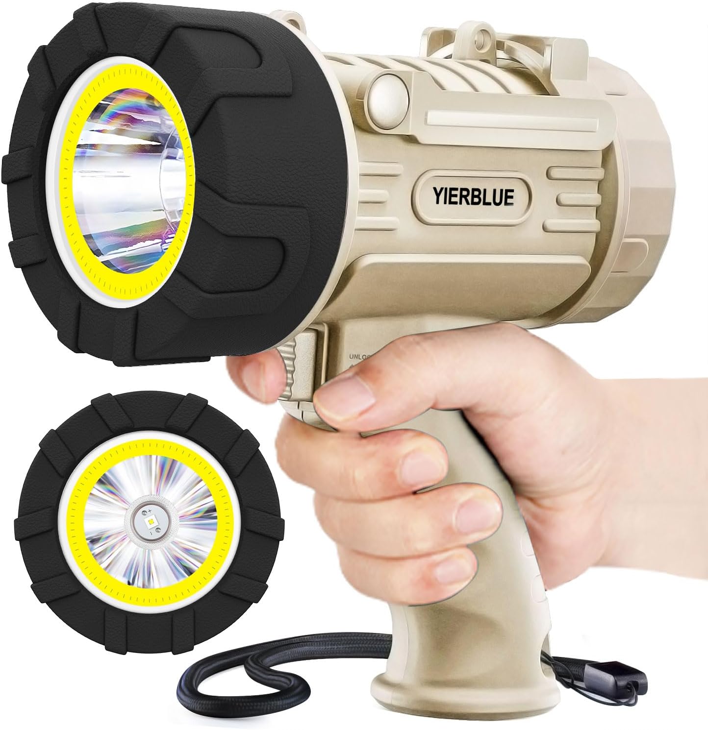 YIERBLUE Rechargeable Spotlight Floodlight Combo High Lumen LED