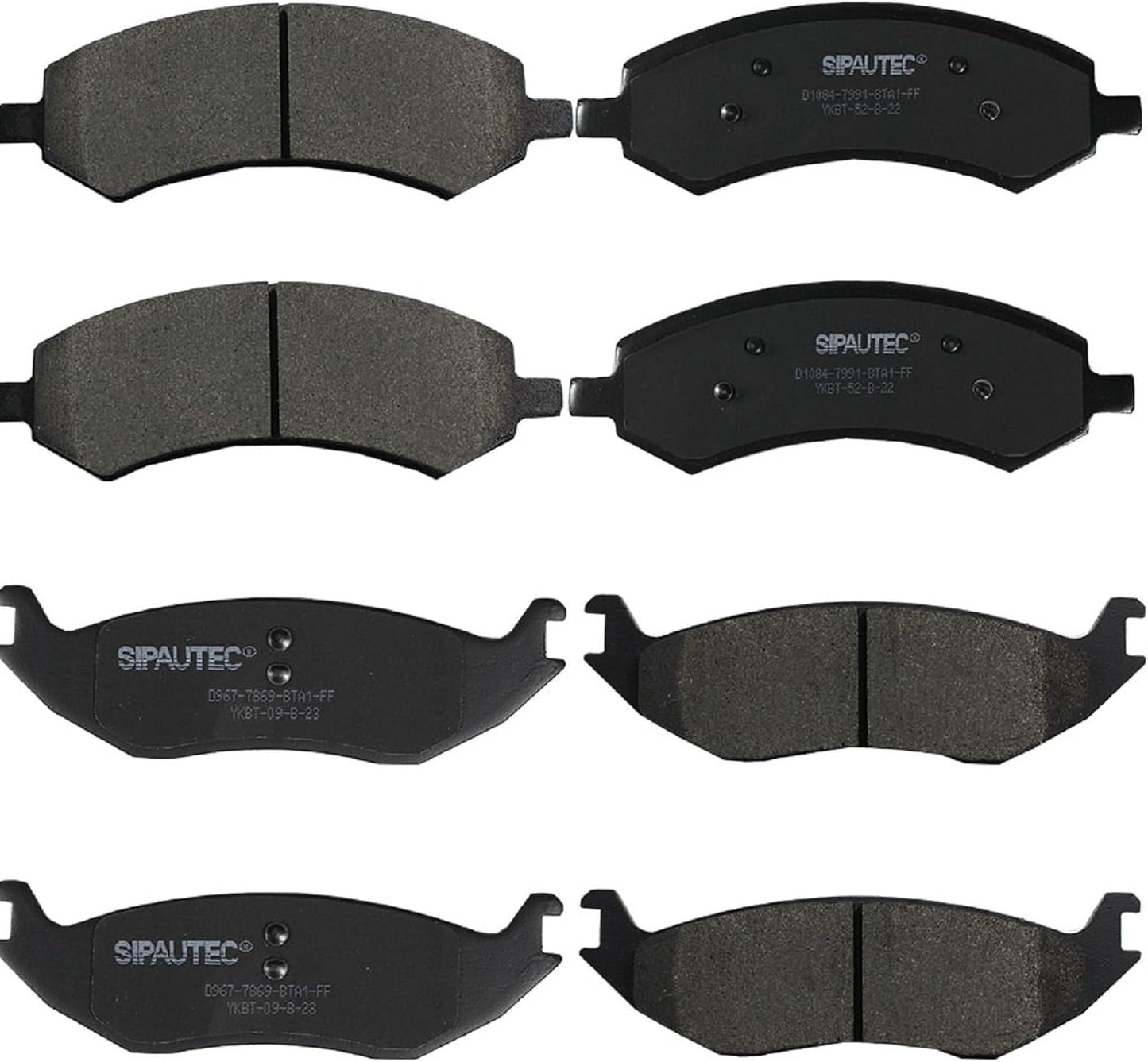SIPAUTEC Front and Rear Brake Pad Set for Dodge Ram 1500