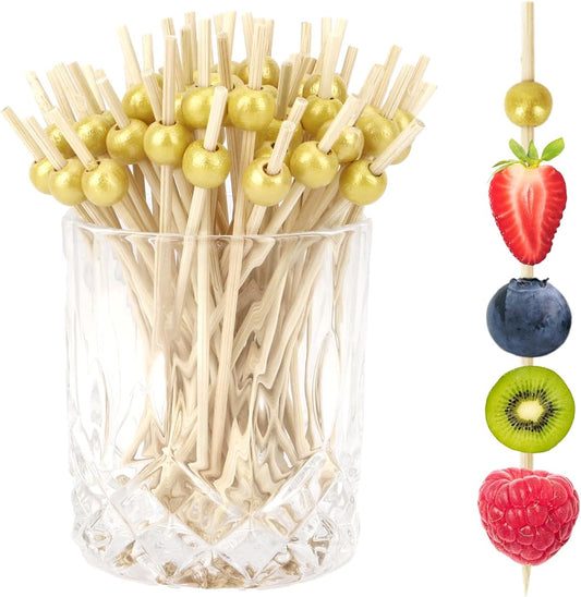 200pcs Gold Cocktail Picks - Elevate Your Appetizers!