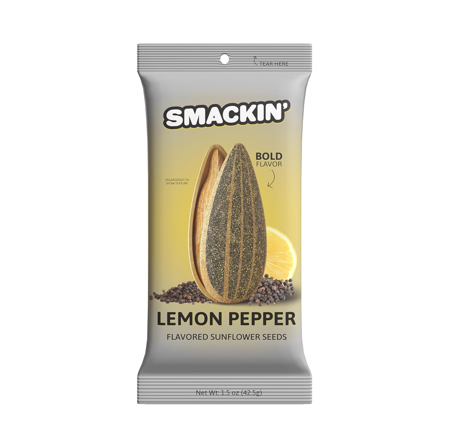 SMACKIN' Sunflower Seeds - Jumbo Lemon Pepper Flavor 36 Pack