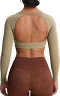 Aoxjox Long Sleeve Crop Top Clarissa - Backless Workout Support