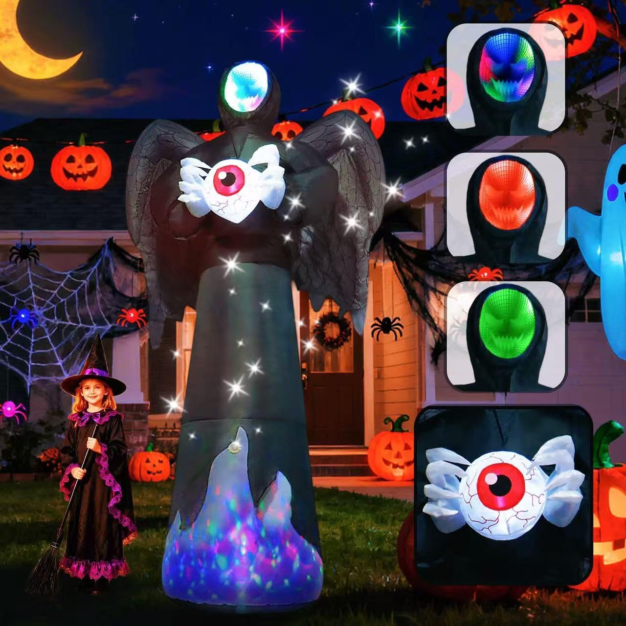 8FT Grim Reaper Halloween Inflatable Decorations for Spooky Fun