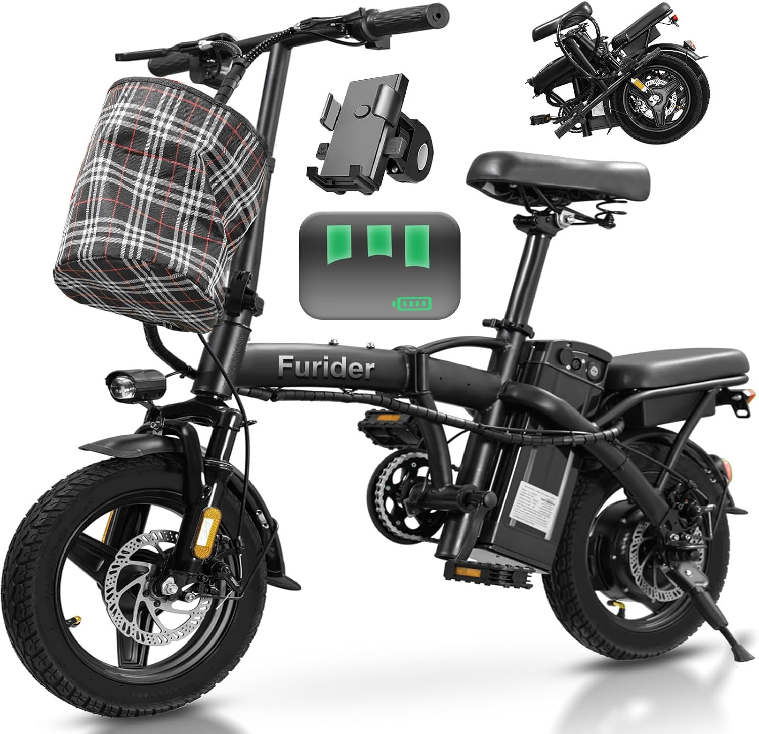Heavy-Duty Foldable Electric Bike with 7-Shock Suspension