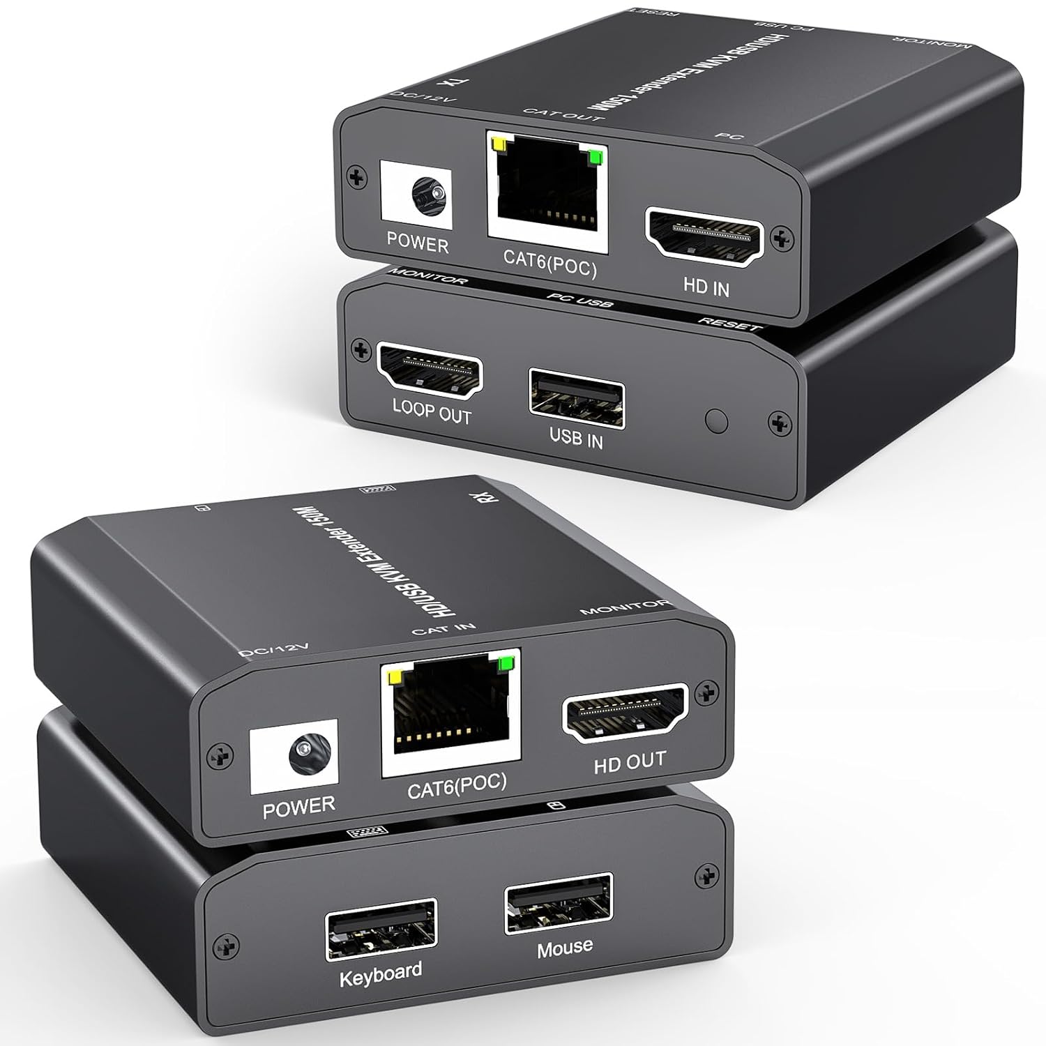HDMI USB KVM Extender Over Cat 6/7 1080P@60Hz for Remote Use