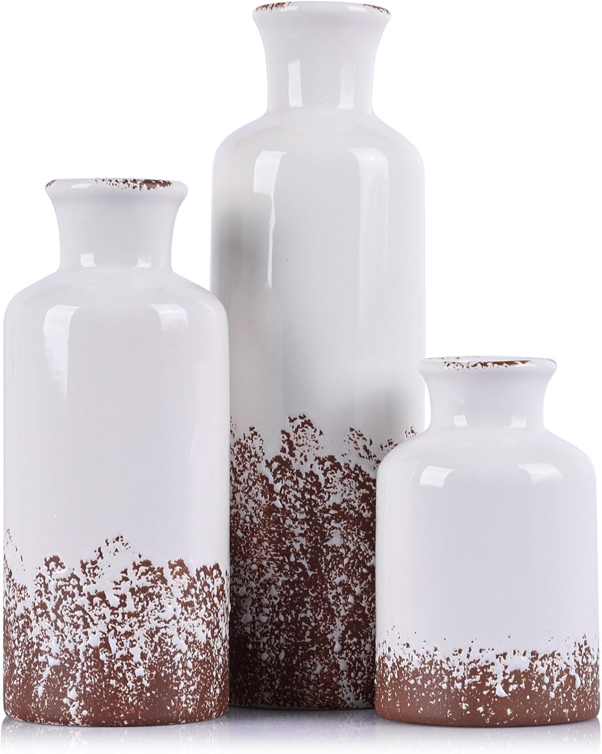 Gray Ceramic Vase Set - 3 Versatile Vases for Home Decor