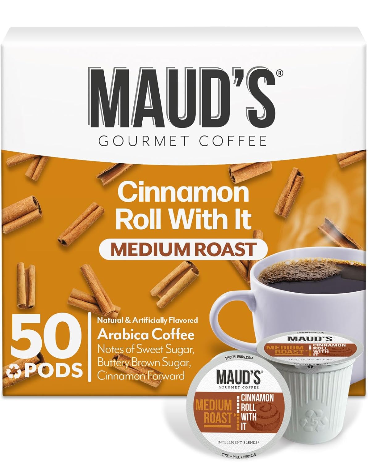 Maud's Cinnamon Roll Flavored Coffee Pods for Keurig Machines