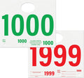 Automotive Service Tag Numbers 1000-1999 Red Green - 1000 Count