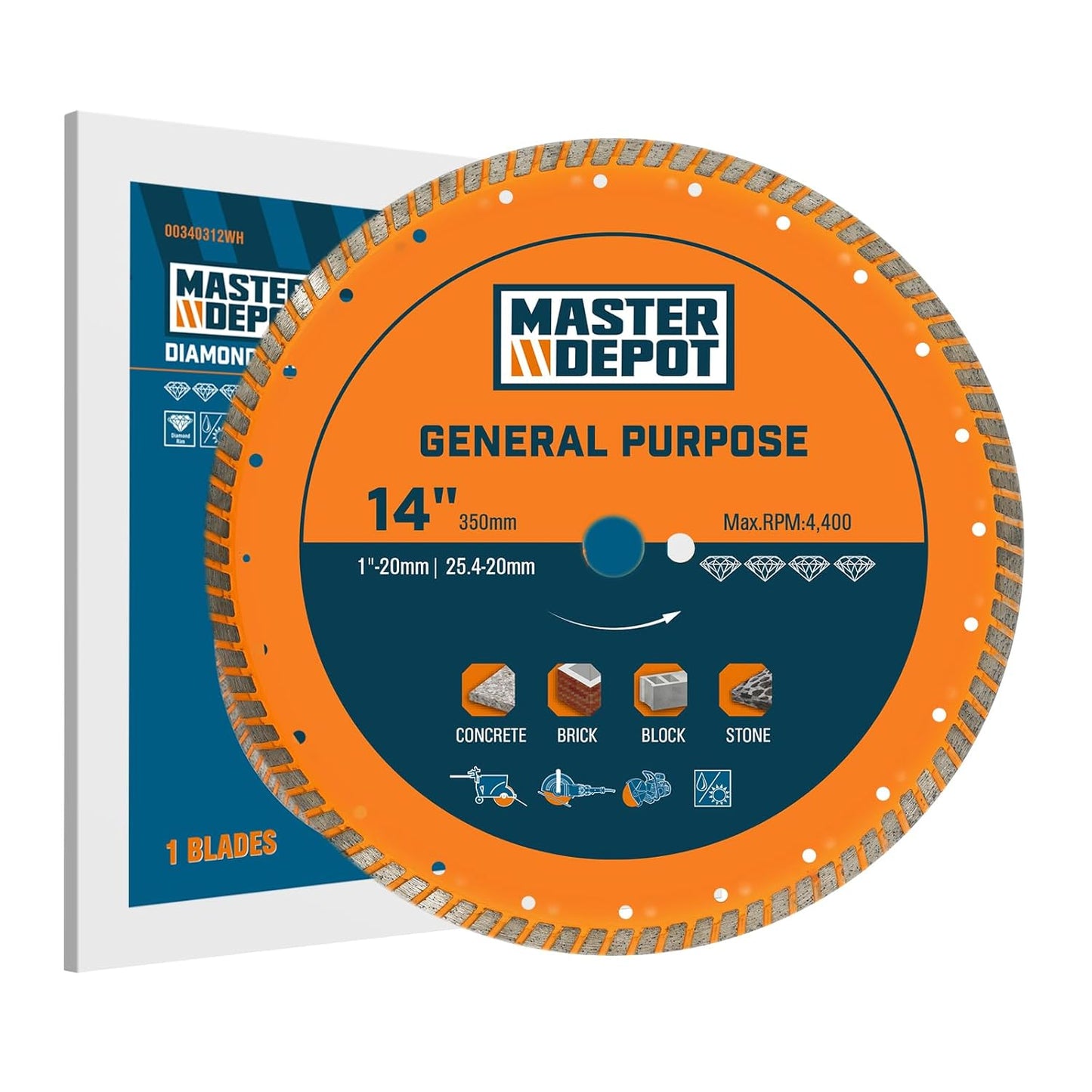 14 Inch Diamond Cutting Blade for Angle Grinder and Saw Use