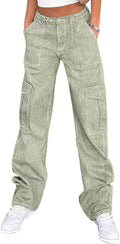 Lepunuo Cargo Pants for Women High Waisted Baggy Wide Leg Jeans
