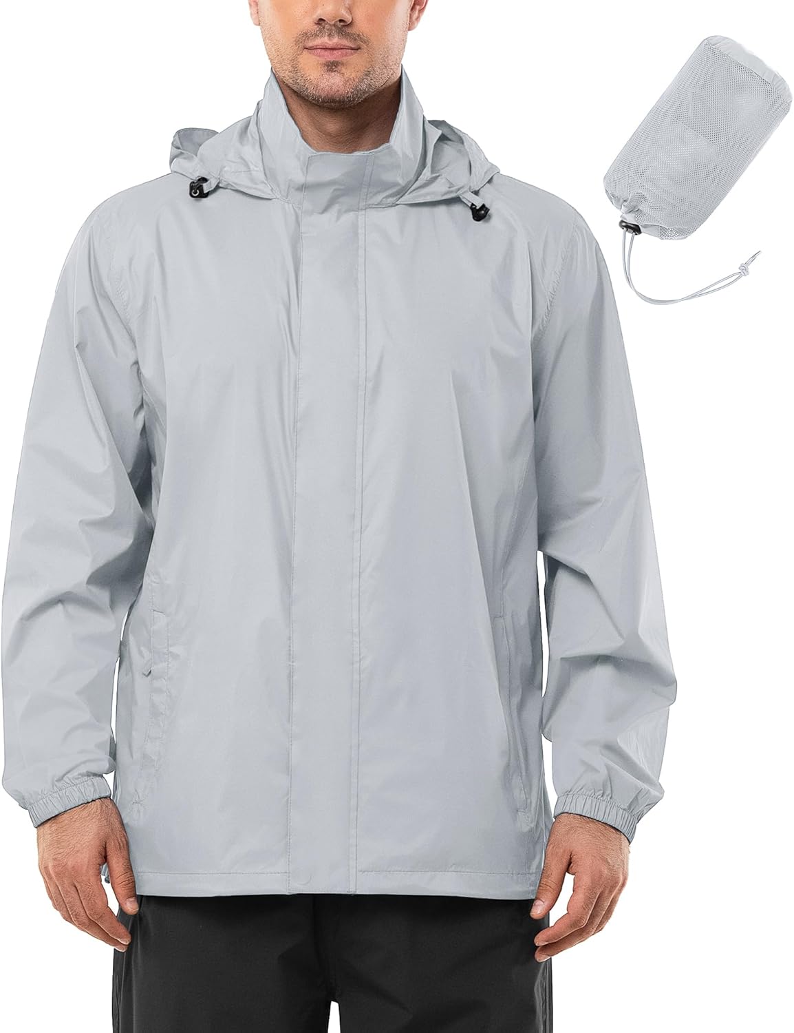 Outdoor Ventures Men's Rain Jacket Waterproof Lightweight Packable