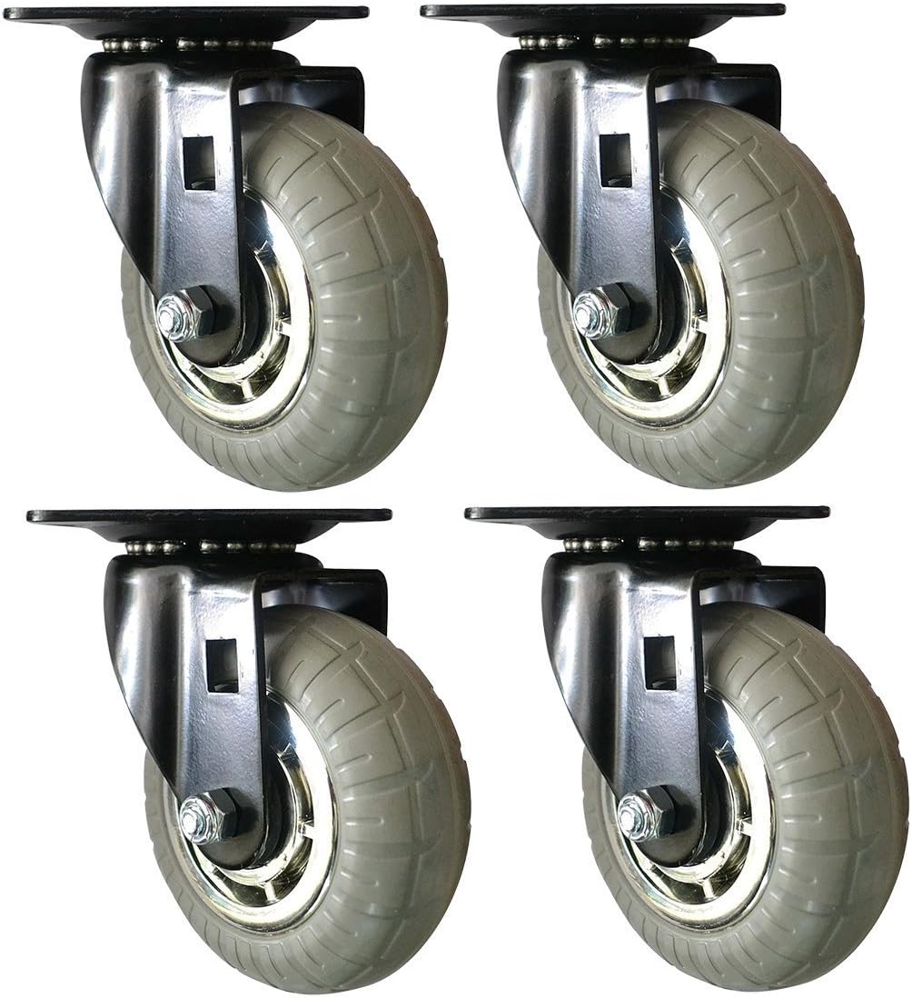 4-Pack 4 in Designer Casters with Soft Rubber Non-Marking Wheels