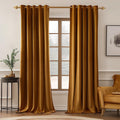 MIULEE Velvet Curtains Golden Brown 66 x 84 in Set of 2 - Elegant