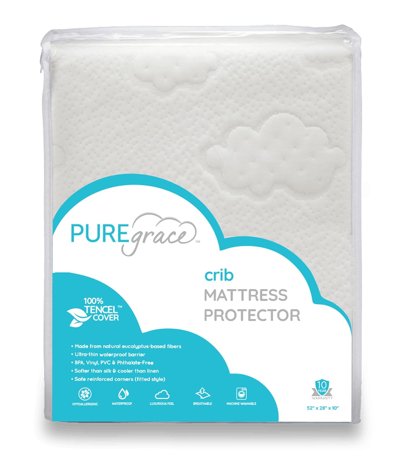 PUREgrace Tencel Mattress Protector for Crib & Toddler Beds