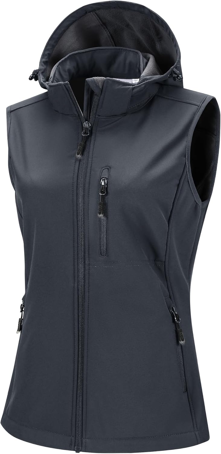 33,000ft Women's Hooded Lightweight Softshell Vest for Hiking