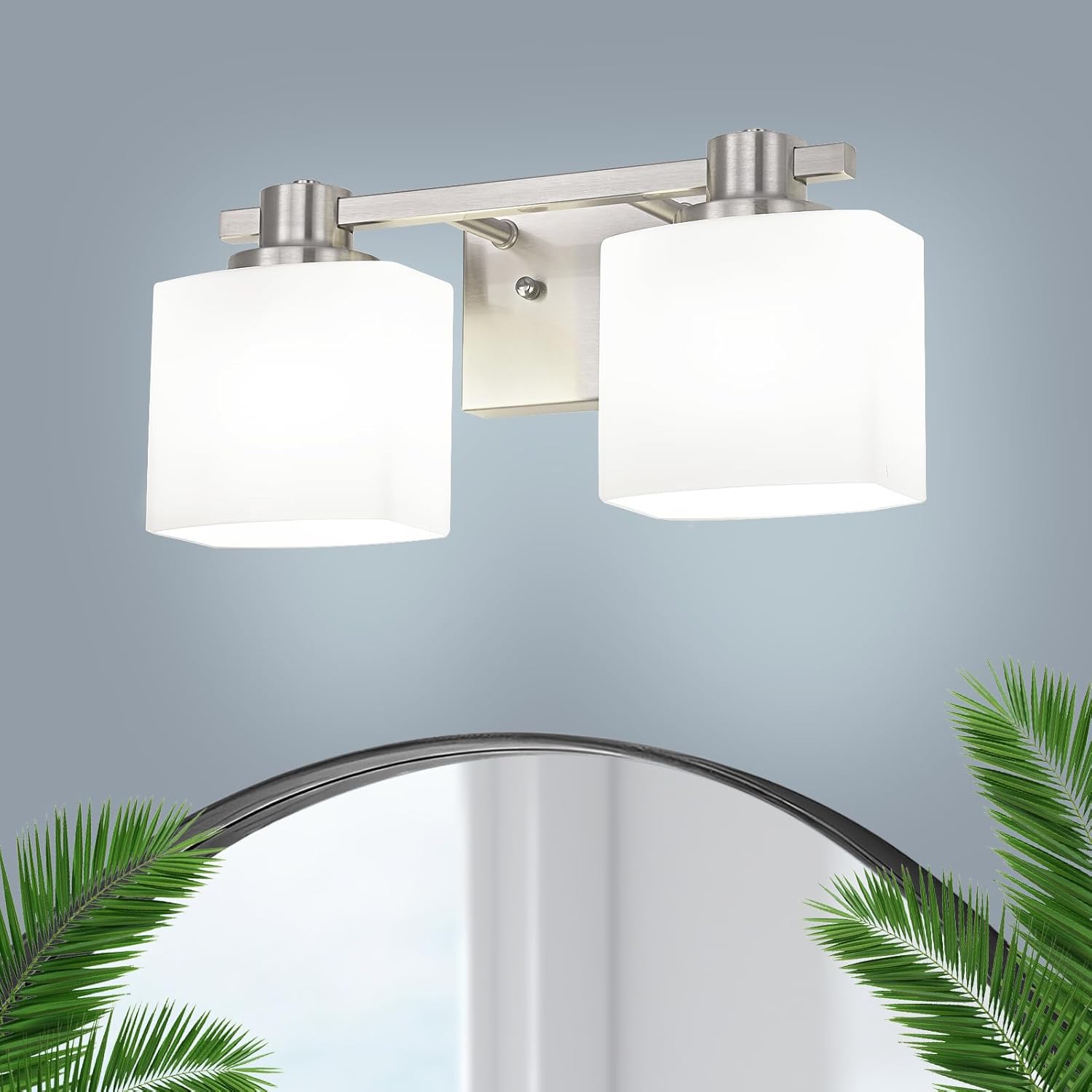 15.5 Inch Brushed Nickel Vanity Light for Bathroom Elegance