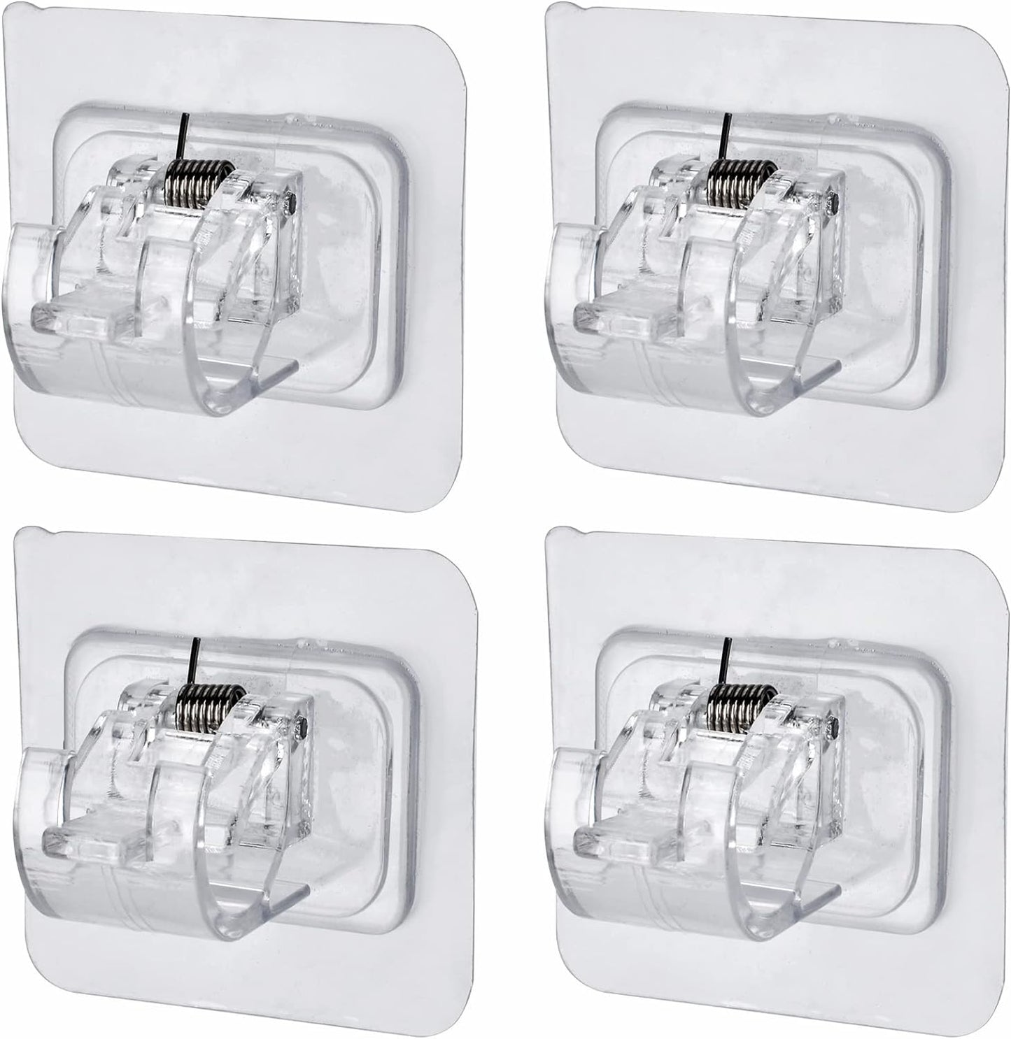 No Drill Self-Adhesive Curtain Rod Brackets - Set of 4