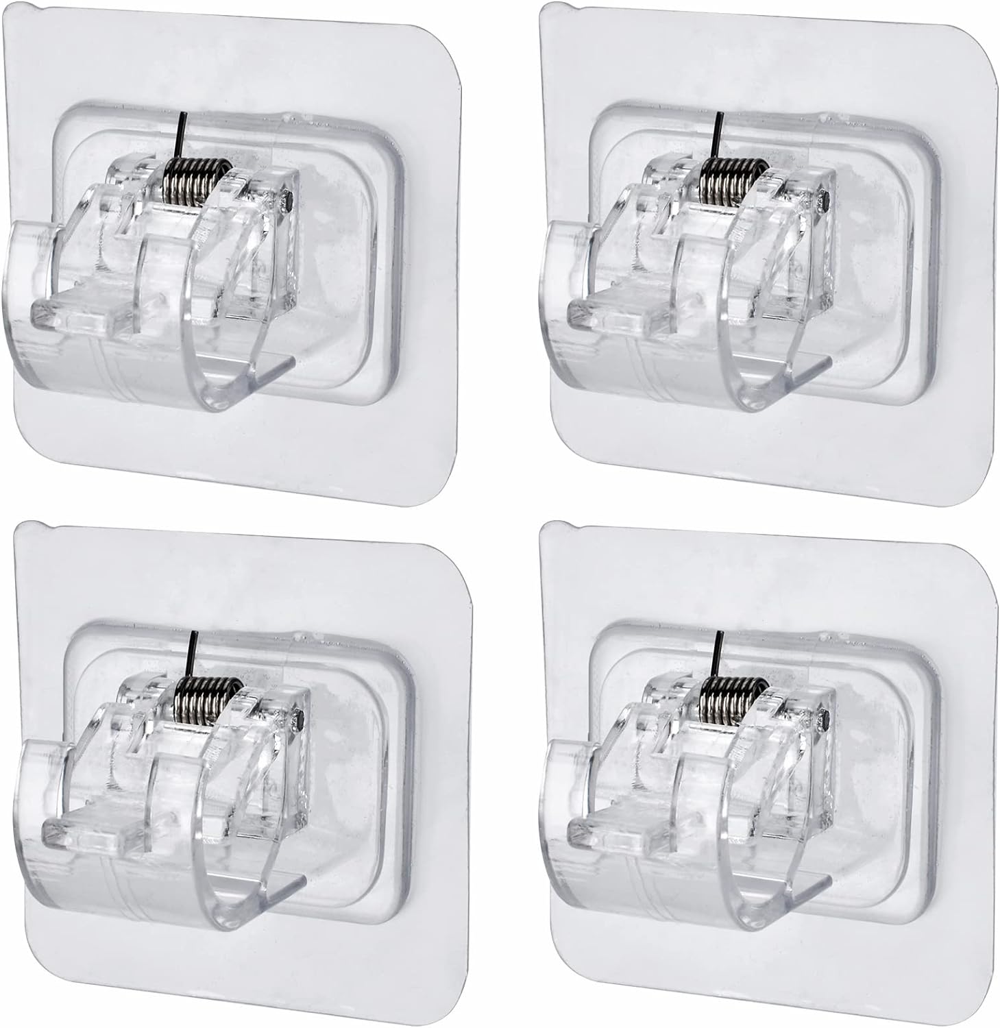 No Drill Self-Adhesive Curtain Rod Brackets - Set of 4