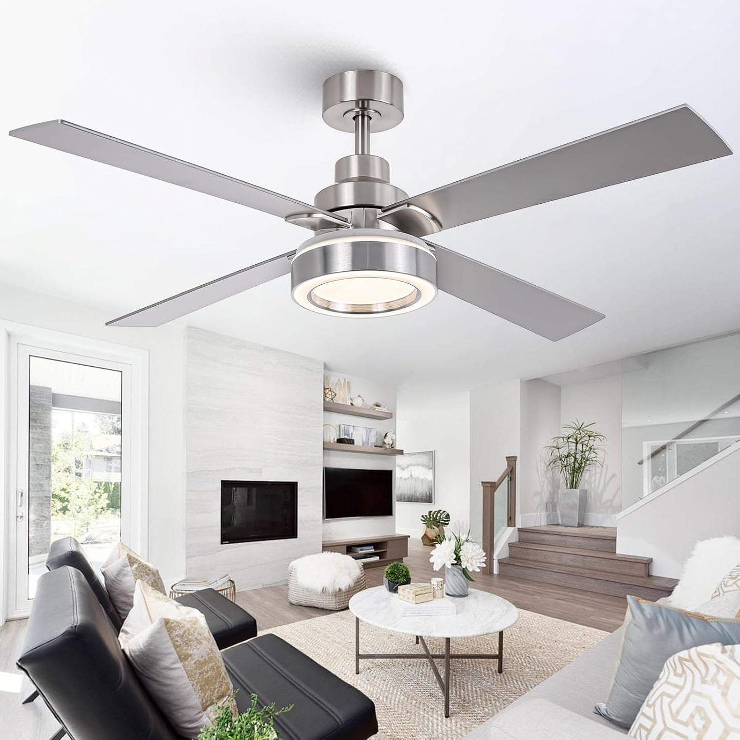 52 Inch Ceiling Fan with Lights and Remote for Modern Spaces