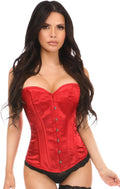 Daisy corsets Red Satin Overbust Corset W/Busk Closure - Waist Shaping