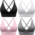 Women's Adjustable Deep V Neck Sports Bra - Wire-Free Light Support