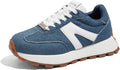 Women's Platform Fashion Sneakers with 1.81in Heel - Retro Trainers