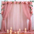 Dusty Rose Tulle Backdrop Curtain 20ft x 10ft - Elegant Sheer Photo