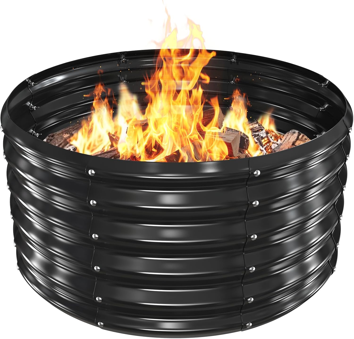 Durable 32 Inch Metal Fire Pit Ring for Outdoor Gatherings