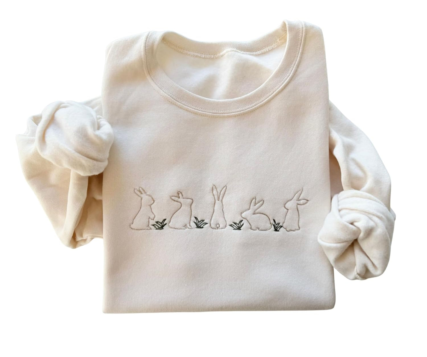 Bunny Embroidered Easter Sweatshirt