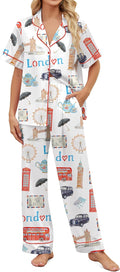 SHESHOW Satin Pajamas for Women Set - Soft Cooling Print PJs