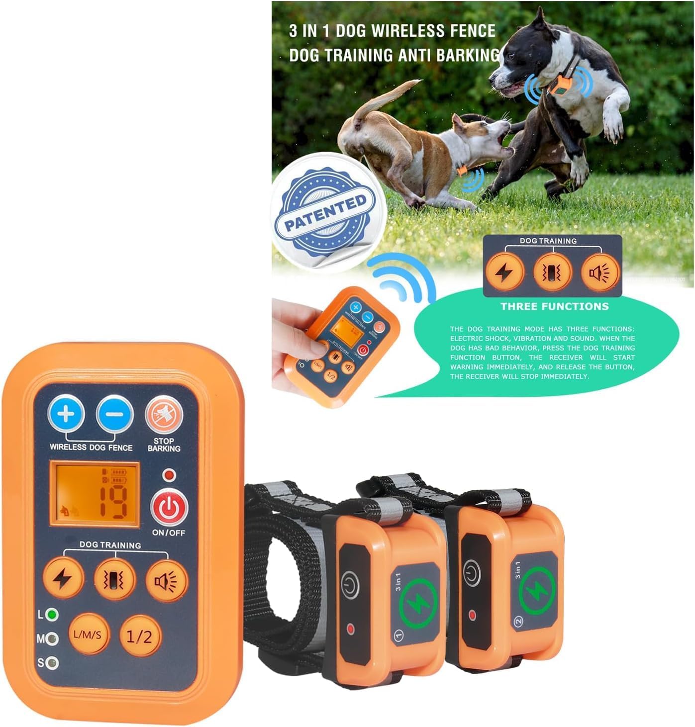 DOTSTAR Wireless 3-in-1 Dog Training Collar