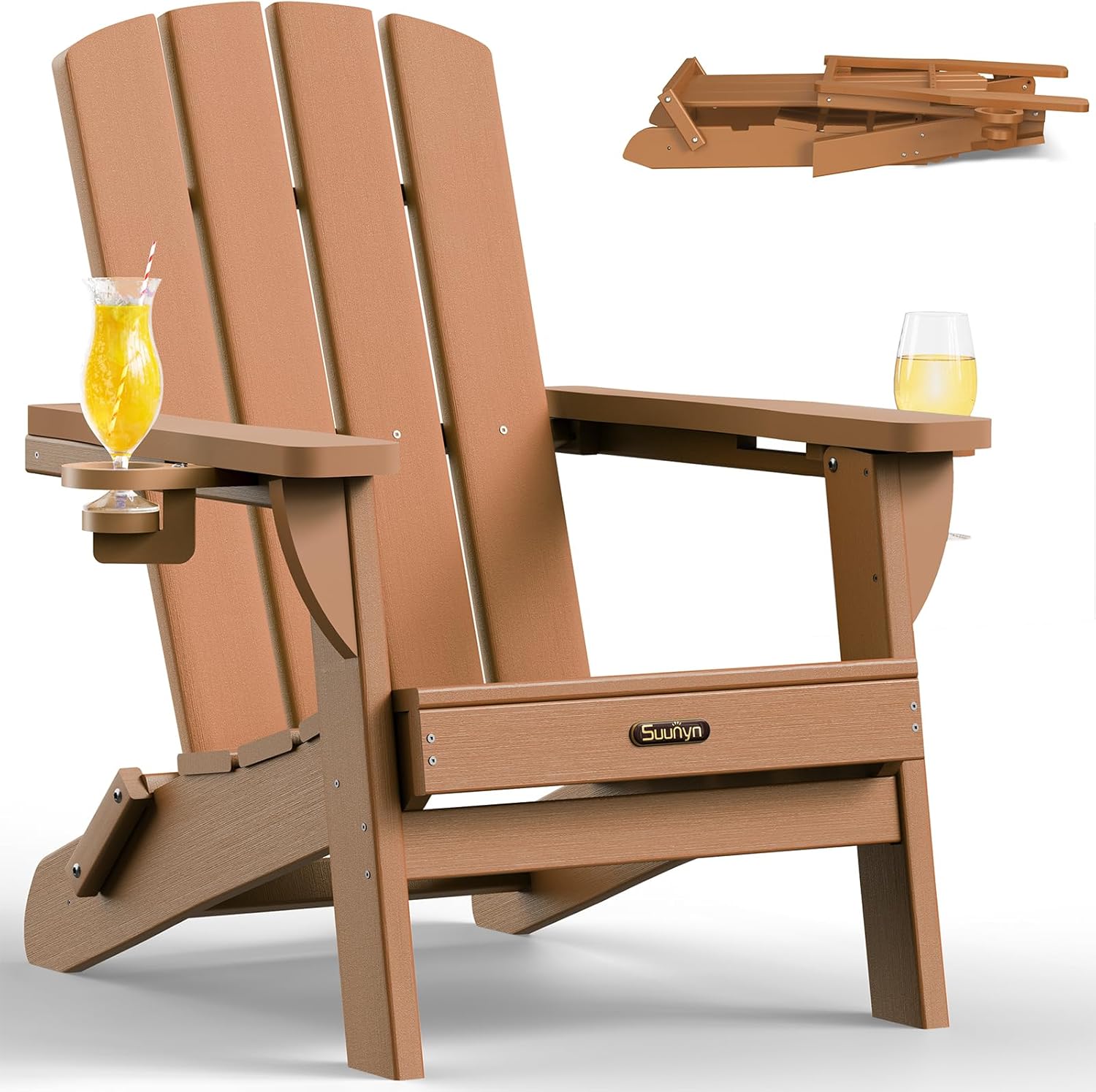 Folding Adirondack Chair for Outdoor Relaxation and Comfort