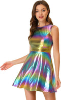 Chic Metallic Sleeveless Dress for Women by Allegra K