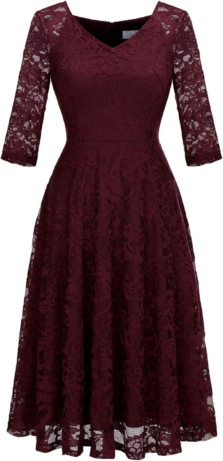 Elegant A-Line Lace Wedding Guest Dress for Formal Occasions
