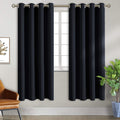 Black Room Darkening Curtains 55 x 69 in Panels - Set of 2