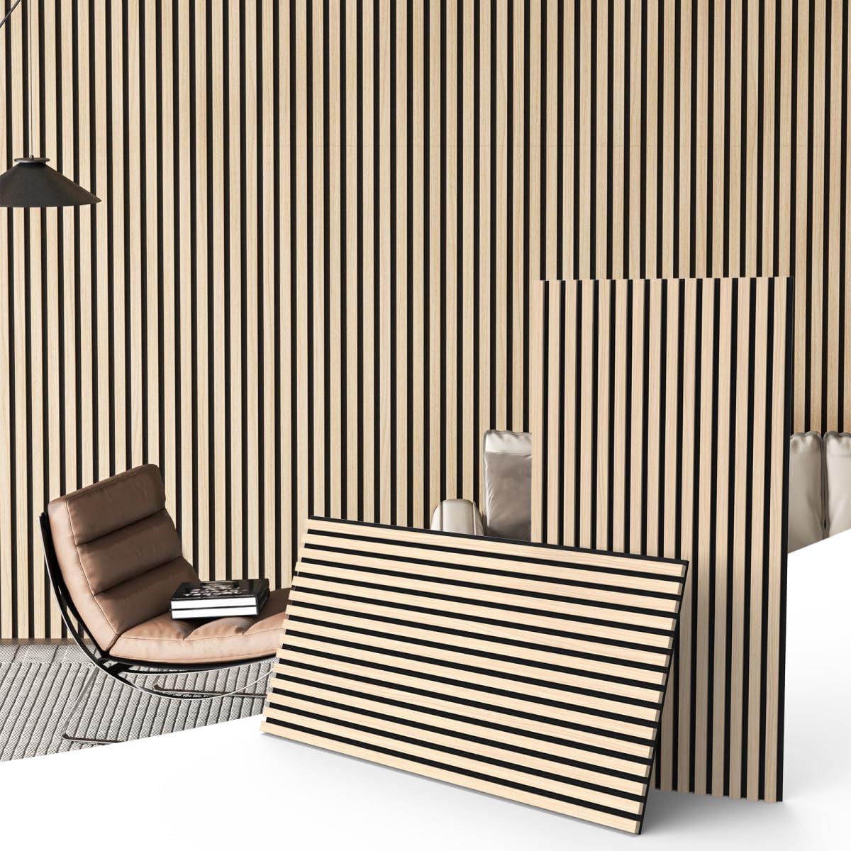 2 Pack Acoustic Wood Panels for Wall and Ceiling - Noise Reduction