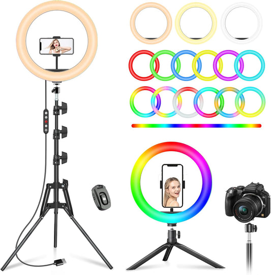 PEYOU 12in Ring Light with Tripod for YouTube and Makeup Use