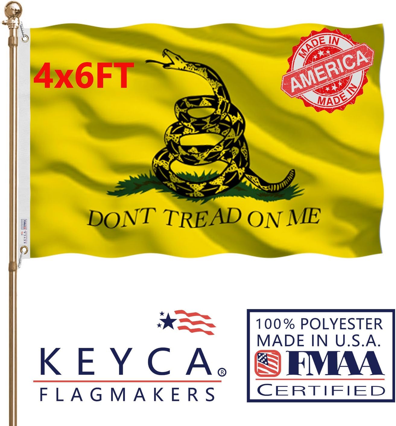 Don't Tread On Me Flag 4x6 FT - Heavy Duty Double Sided Design