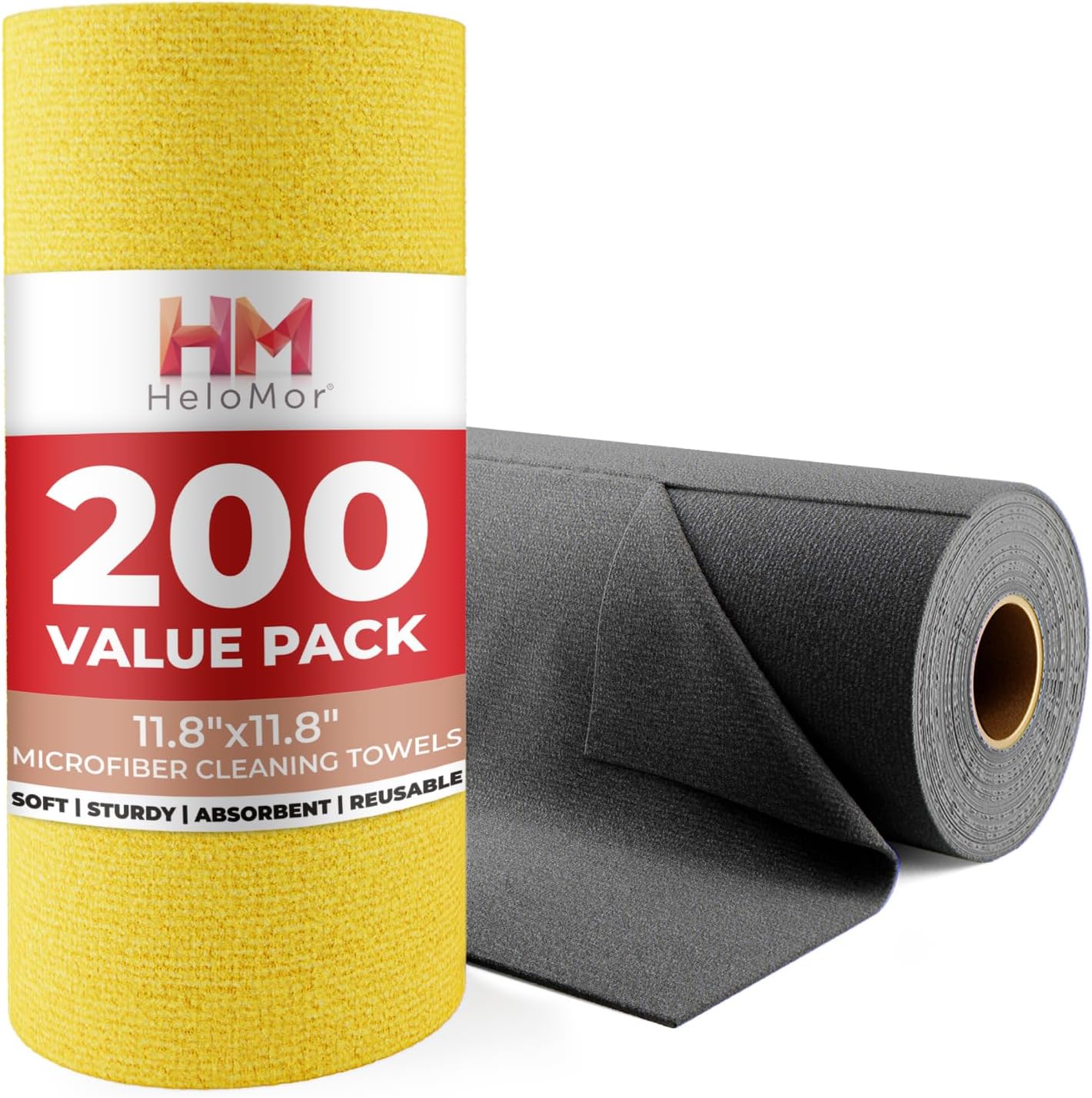 HELOMOR 200 Pack Absorbent Microfiber Roll