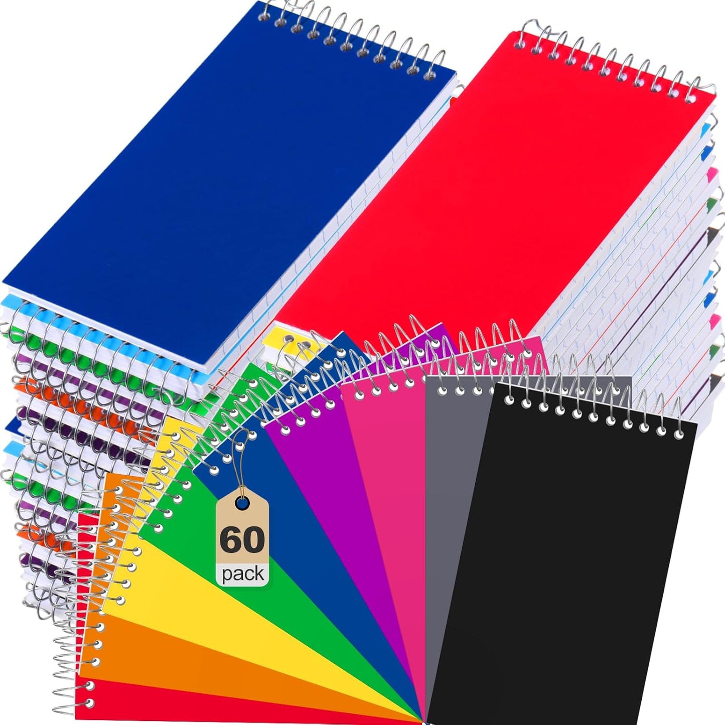 Leelosp 60 Pcs Small Pocket Notebooks for School and Office