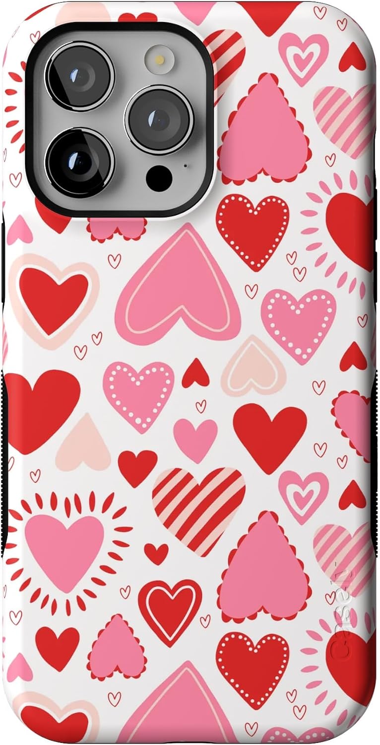 Casely iPhone 14 Pro Max Case - Love Struck Pink Heart Design