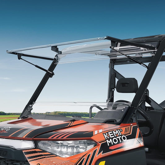 KEMIMOTO 2-IN-1 Flip Windshield for Polaris Ranger Models
