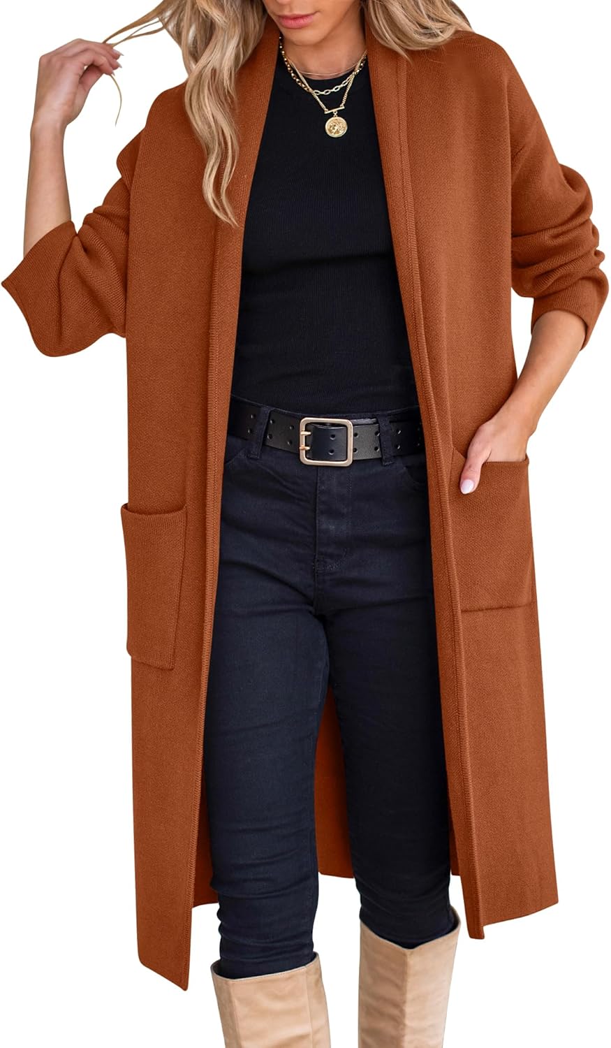 ANRABESS Women's Oversized Open Front Cardigan for Fall Style