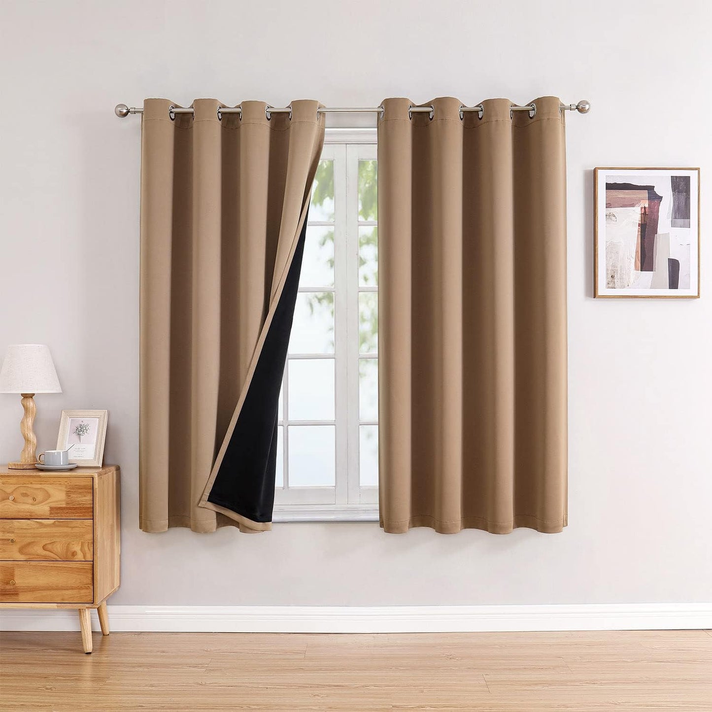 ChrisDowa 100% Blackout Curtains for Bedroom Total Blackout