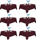 Fitable 6 Pack Square Tablecloths 70 x 70 in - Stain Resistant Set